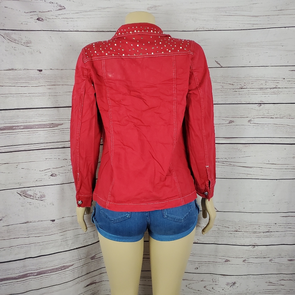 quacker factory xs red jean jacket - Picture 6 of 7
